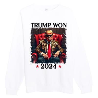 Trump Won 2024 Trump 47 Team Trump Premium Crewneck Sweatshirt