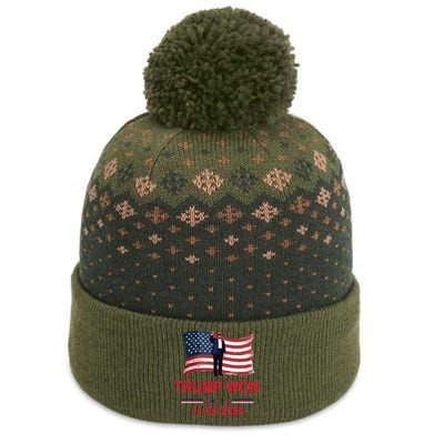 Trump Wins 2024 Election Trump Won 2024 America Flag 11/05/2024 The Baniff Cuffed Pom Beanie