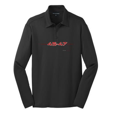 Trump Won 2024 Maga 45 47 Futuristic Team Trump Silk Touch Performance Long Sleeve Polo