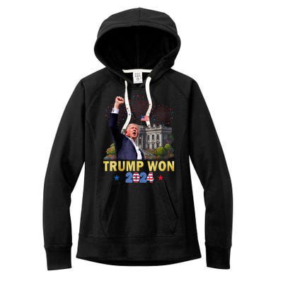 Trump Won 2024 President 47th Of White House Gift Women's Fleece Hoodie