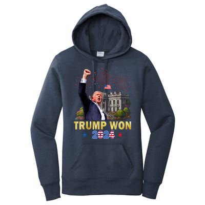 Trump Won 2024 President 47th Of White House Gift Women's Pullover Hoodie