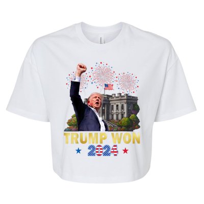 Trump Won 2024 President 47th Of White House Gift Bella+Canvas Jersey Crop Tee