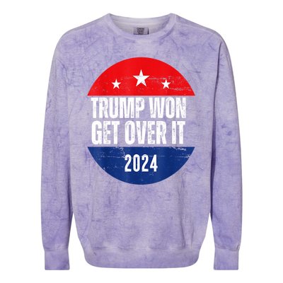 Trump Won 2024 Trump President Usa Election Trump Victory Gift Colorblast Crewneck Sweatshirt