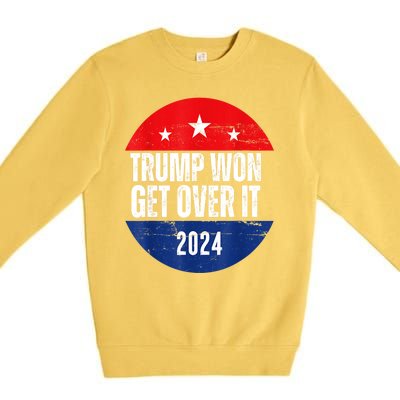 Trump Won 2024 Trump President Usa Election Trump Victory Gift Premium Crewneck Sweatshirt