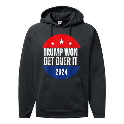 Trump Won 2024 Trump President Usa Election Trump Victory Gift Performance Fleece Hoodie