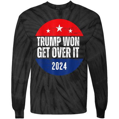 Trump Won 2024 Trump President Usa Election Trump Victory Gift Tie-Dye Long Sleeve Shirt