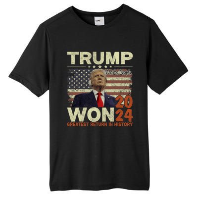 Trump Won 2024 Election Greatest Return In History Tall Fusion ChromaSoft Performance T-Shirt