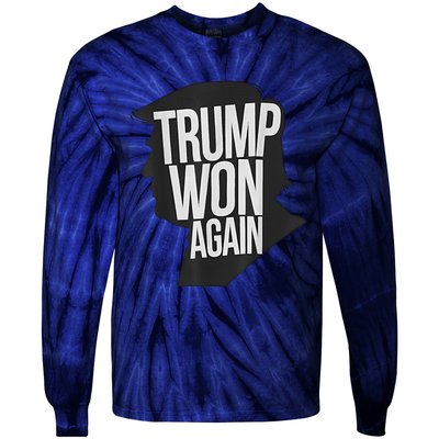 Trump Wins 2024 Election Trump Won 2024 Tie-Dye Long Sleeve Shirt