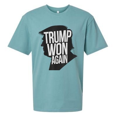 Trump Wins 2024 Election Trump Won 2024 Sueded Cloud Jersey T-Shirt