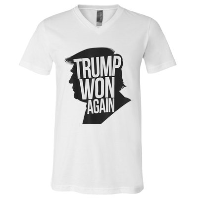 Trump Wins 2024 Election Trump Won 2024 V-Neck T-Shirt