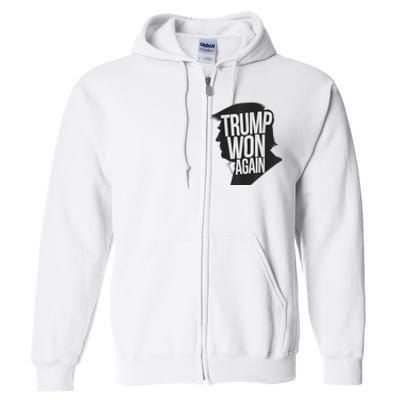 Trump Wins 2024 Election Trump Won 2024 Full Zip Hoodie