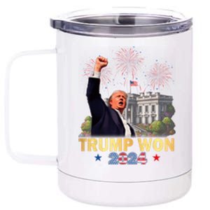 Trump Won 2024 President 47th Of White House Donald Trump 12 oz Stainless Steel Tumbler Cup