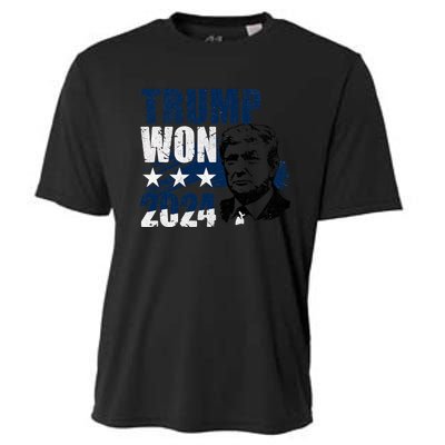 Trump Won 2024 President 47th Of White House Donald Trump Cooling Performance Crew T-Shirt