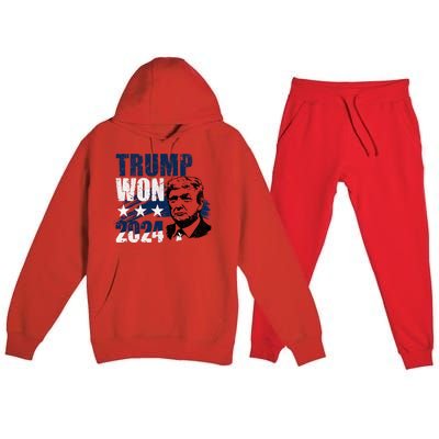 Trump Won 2024 President 47th Of White House Donald Trump Premium Hooded Sweatsuit Set