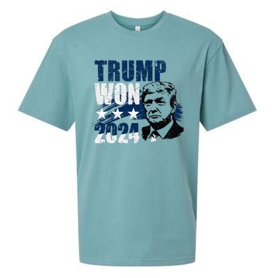 Trump Won 2024 President 47th Of White House Donald Trump Sueded Cloud Jersey T-Shirt