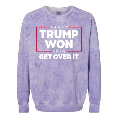 Trump Won 2024 Get Over It 47th President Colorblast Crewneck Sweatshirt