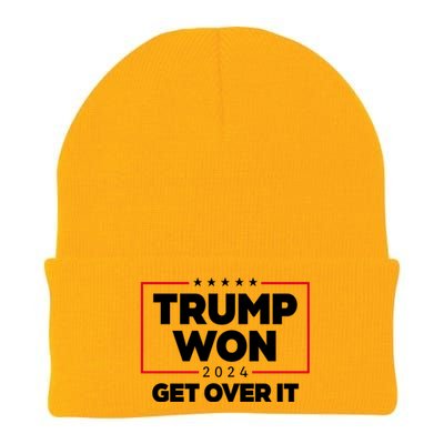 Trump Won 2024 Get Over It 47th President Knit Cap Winter Beanie