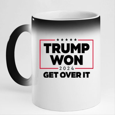 Trump Won 2024 Get Over It 47th President 11oz Black Color Changing Mug