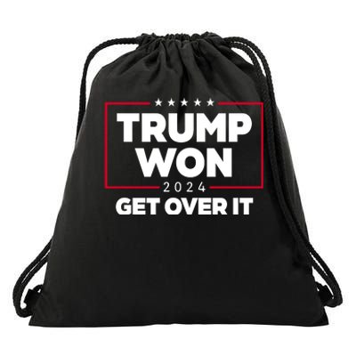 Trump Won 2024 Get Over It 47th President Drawstring Bag