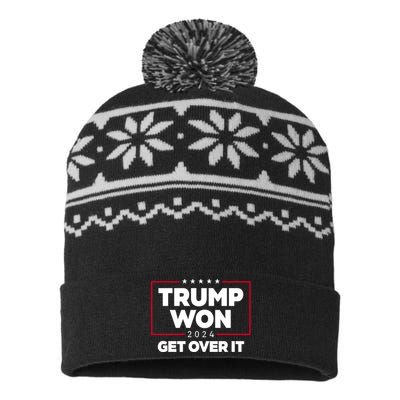 Trump Won 2024 Get Over It 47th President USA-Made Snowflake Beanie