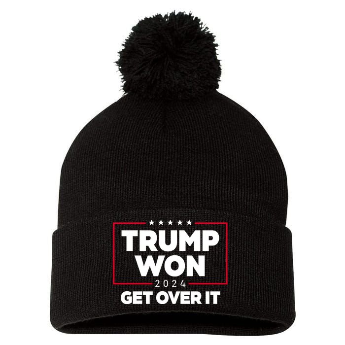 Trump Won 2024 Get Over It 47th President Pom Pom 12in Knit Beanie