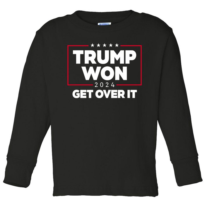 Trump Won 2024 Get Over It 47th President Toddler Long Sleeve Shirt