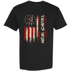 Trump Won 2024 Election President 47 Th American Flag Garment-Dyed Heavyweight T-Shirt