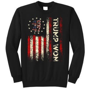 Trump Won 2024 Election President 47 Th American Flag Sweatshirt