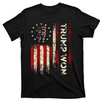 Trump Won 2024 Election President 47 Th American Flag T-Shirt