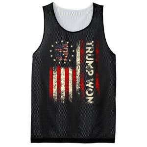 Trump Won 2024 Election President 47 Th American Flag Mesh Reversible Basketball Jersey Tank