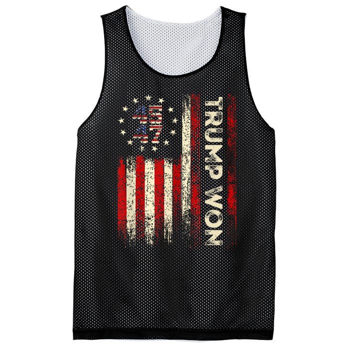 Trump Won 2024 Election President 47 Th American Flag Mesh Reversible Basketball Jersey Tank