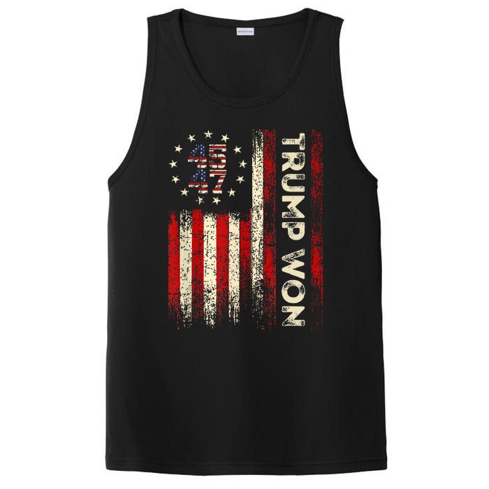 Trump Won 2024 Election President 47 Th American Flag PosiCharge Competitor Tank