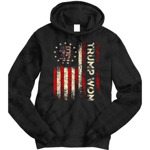 Trump Won 2024 Election President 47 Th American Flag Tie Dye Hoodie