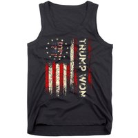 Trump Won 2024 Election President 47 Th American Flag Tank Top