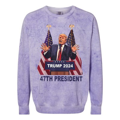 Trump Won 2024 President 47th Of White House Donald Trump Colorblast Crewneck Sweatshirt