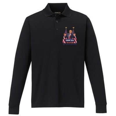 Trump Won 2024 President 47th Of White House Donald Trump Performance Long Sleeve Polo