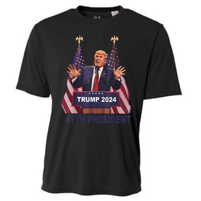 Trump Won 2024 President 47th Of White House Donald Trump Cooling Performance Crew T-Shirt