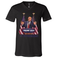 Trump Won 2024 President 47th Of White House Donald Trump V-Neck T-Shirt