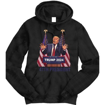 Trump Won 2024 President 47th Of White House Donald Trump Tie Dye Hoodie