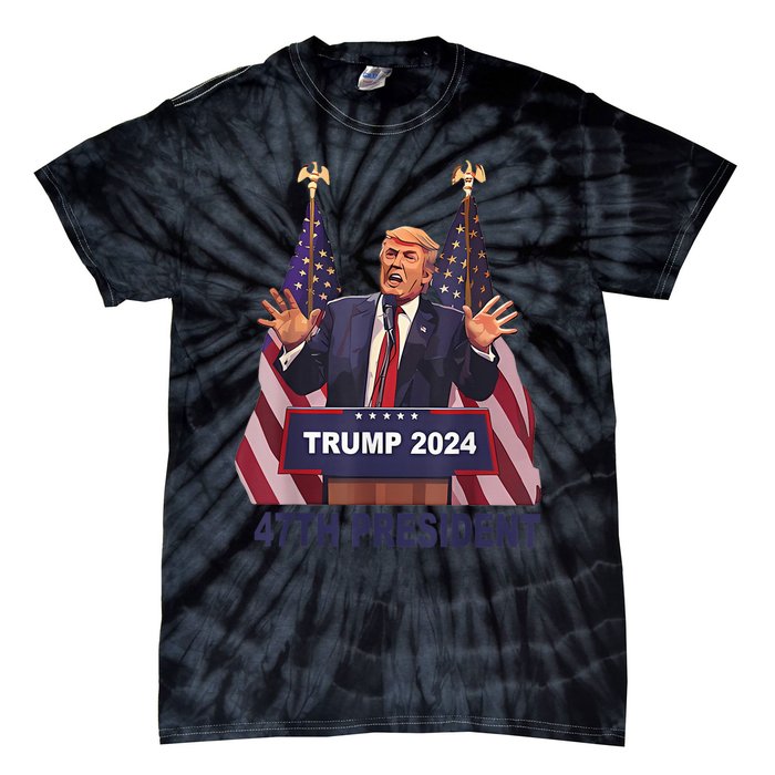 Trump Won 2024 President 47th Of White House Donald Trump Tie-Dye T-Shirt