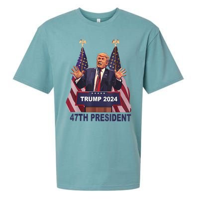 Trump Won 2024 President 47th Of White House Donald Trump Sueded Cloud Jersey T-Shirt