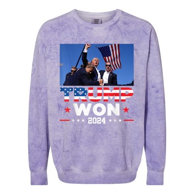 Trump Won 2024 Get Over It 47th Us President Colorblast Crewneck Sweatshirt