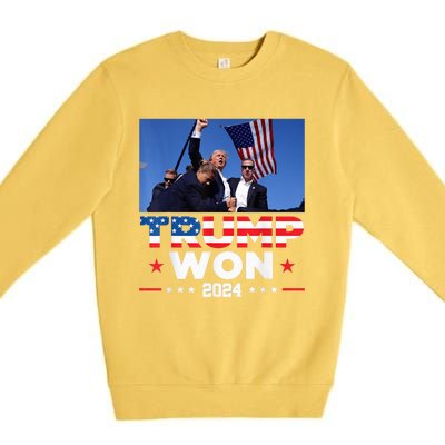 Trump Won 2024 Get Over It 47th Us President Premium Crewneck Sweatshirt