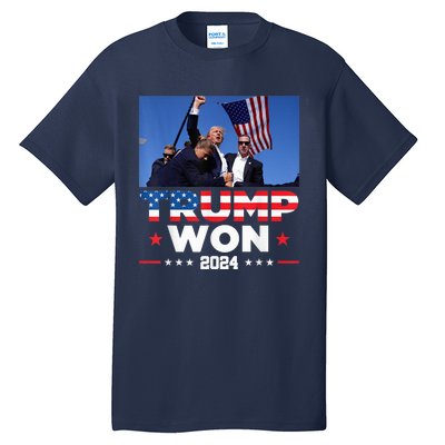 Trump Won 2024 Get Over It 47th Us President Tall T-Shirt