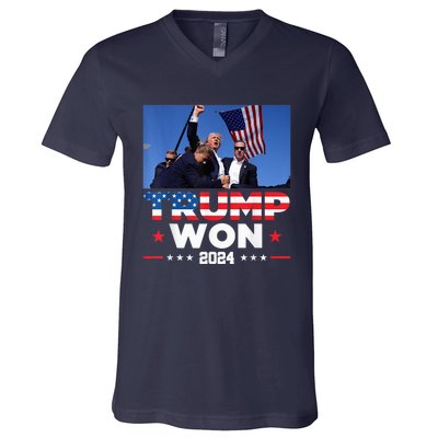 Trump Won 2024 Get Over It 47th Us President V-Neck T-Shirt