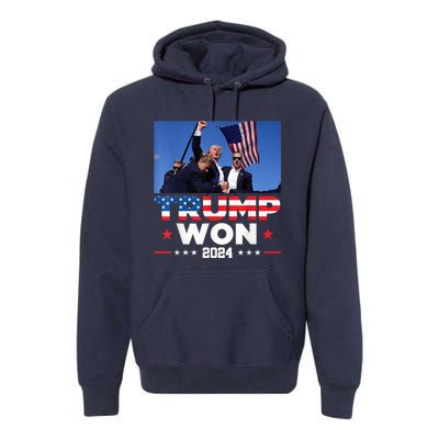 Trump Won 2024 Get Over It 47th Us President Premium Hoodie