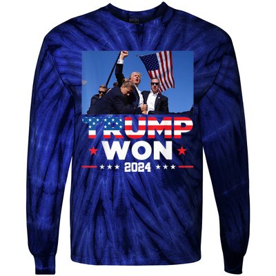 Trump Won 2024 Get Over It 47th Us President Tie-Dye Long Sleeve Shirt