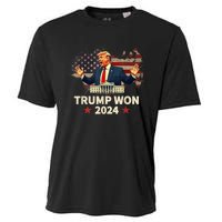 Trump Won 2024 President 47th Election Us Flag Cooling Performance Crew T-Shirt