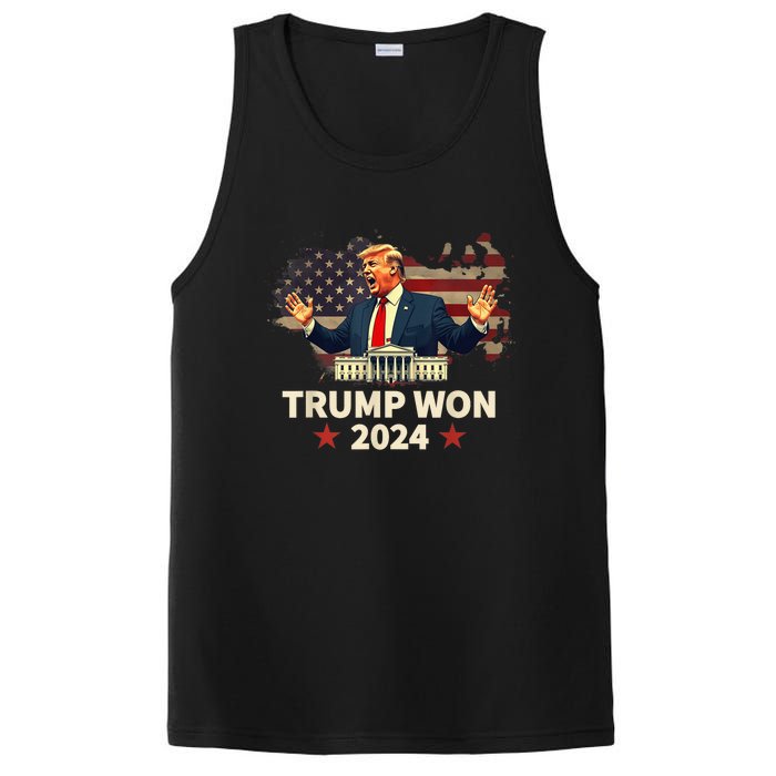 Trump Won 2024 President 47th Election Us Flag PosiCharge Competitor Tank