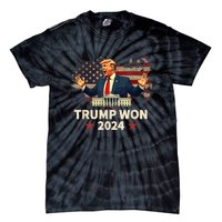 Trump Won 2024 President 47th Election Us Flag Tie-Dye T-Shirt